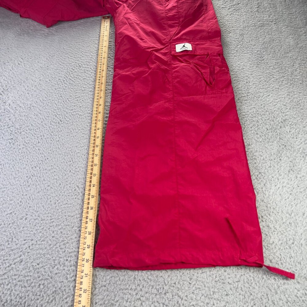 Nike Air Jordan Cargo Pants Womens XS Pink Red Wide Leg Windbreaker Nylon Y2K - Picture 9 of 11
